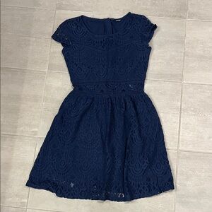 Navy Blue Lace Dress